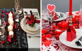 So dekorieren Sie einen Tisch zum Valentinstag: neue Ideen mit Fotos
