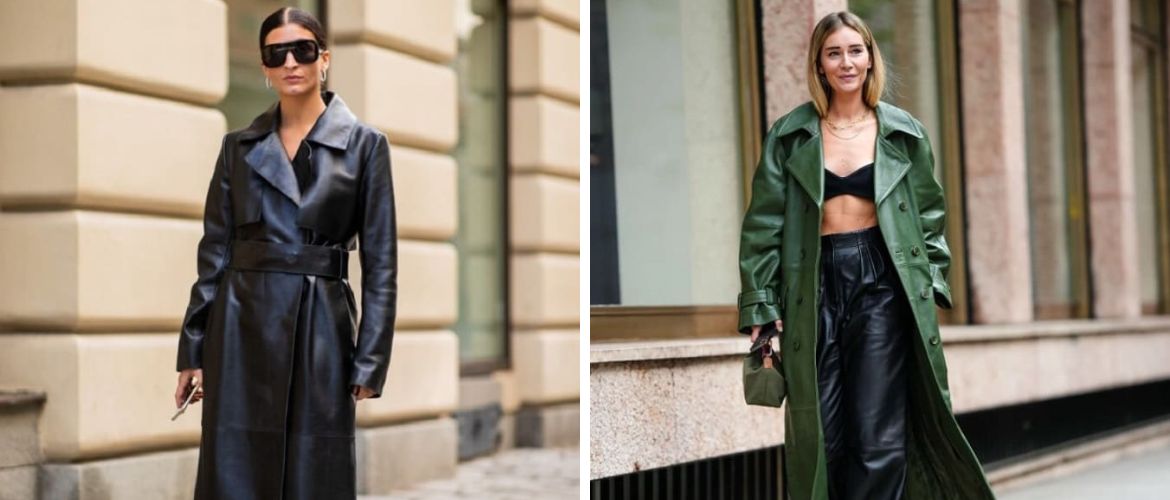 Leder-Trenchcoat – wie man diesen Frühling einen Modetrend trägt