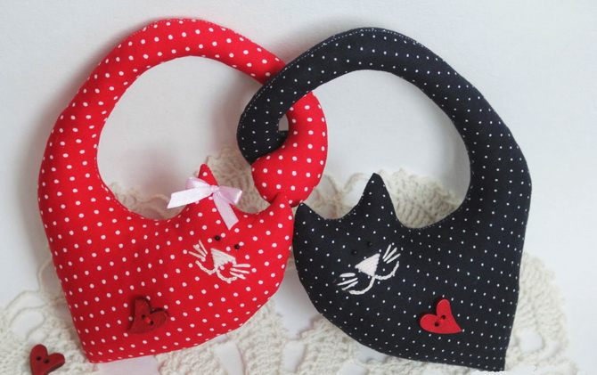 Влюбленные коты: текстильная поделка на День святого Валентина 14