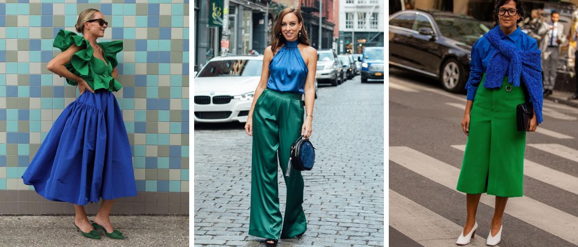 The combination of blue and green in fashionable looks: ideas for all occasions