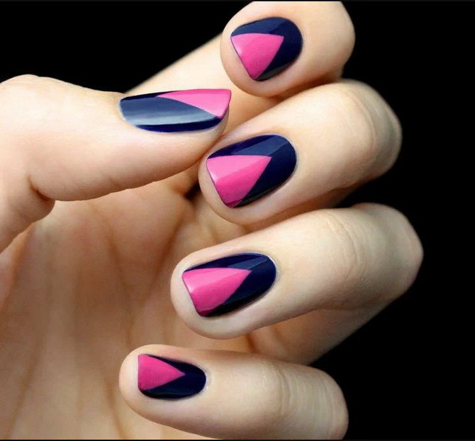 Two Tone Nails 2024: the best combinations and photo ideas 18