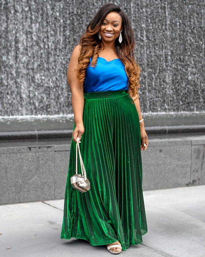 The combination of blue and green in fashionable looks: ideas for all occasions 13