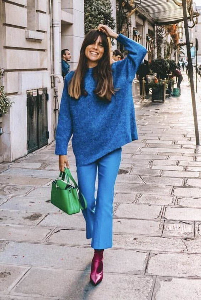 The combination of blue and green in fashionable looks: ideas for all occasions 17