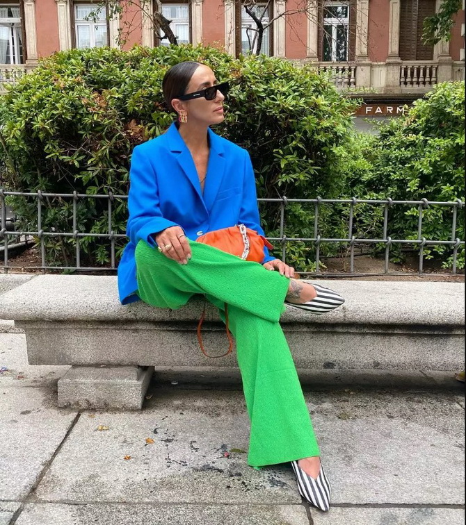 The combination of blue and green in fashionable looks: ideas for all occasions 21