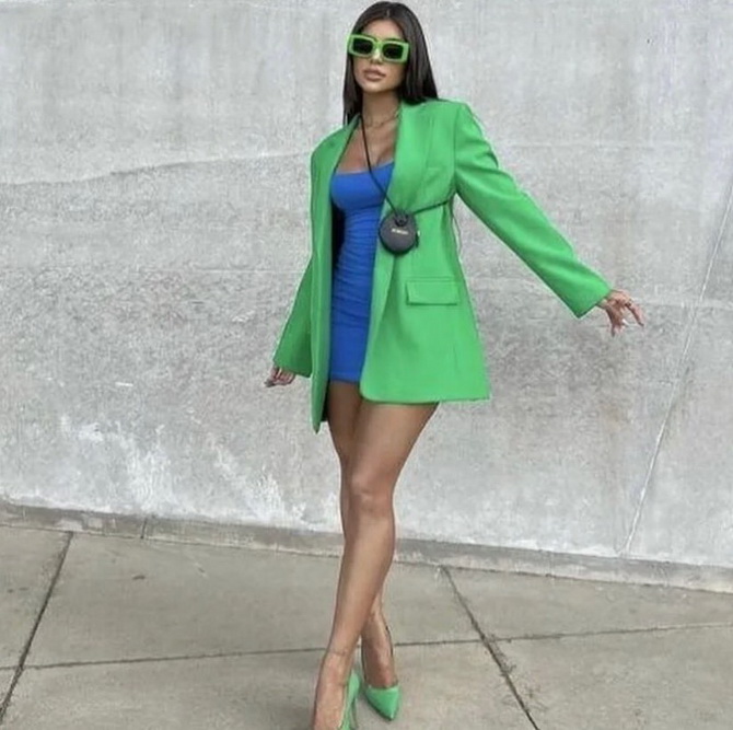 The combination of blue and green in fashionable looks: ideas for all occasions 4