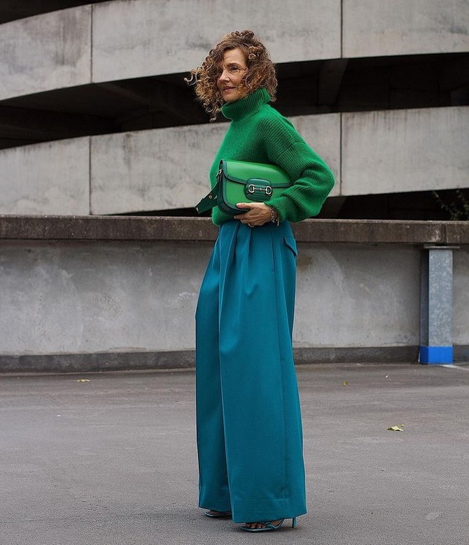 The combination of blue and green in fashionable looks: ideas for all occasions 6