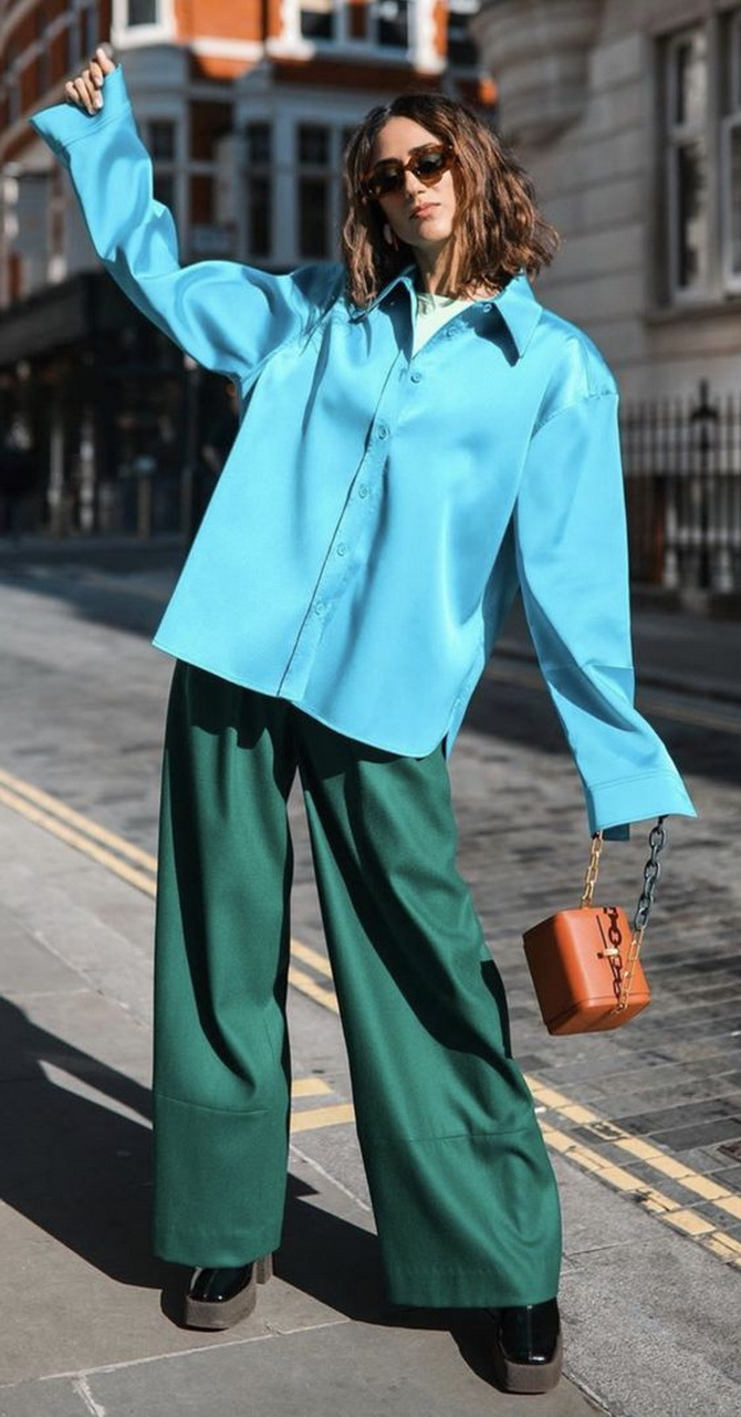 The combination of blue and green in fashionable looks: ideas for all occasions 8