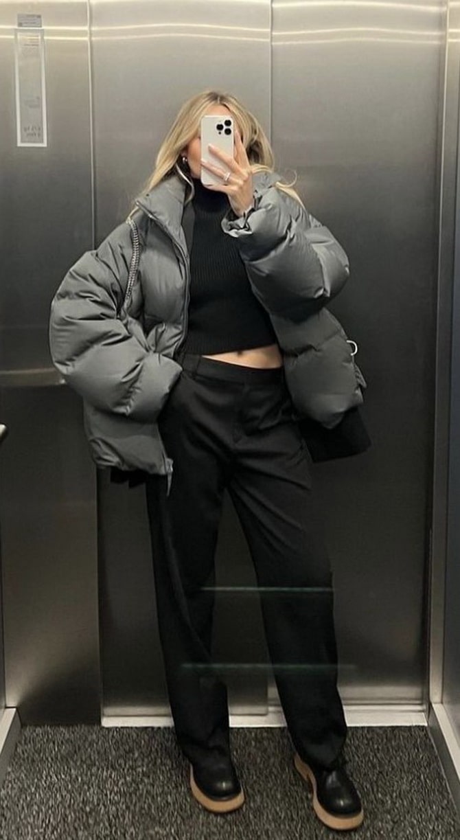 Stylish looks with a down jacket for winter 2024 19