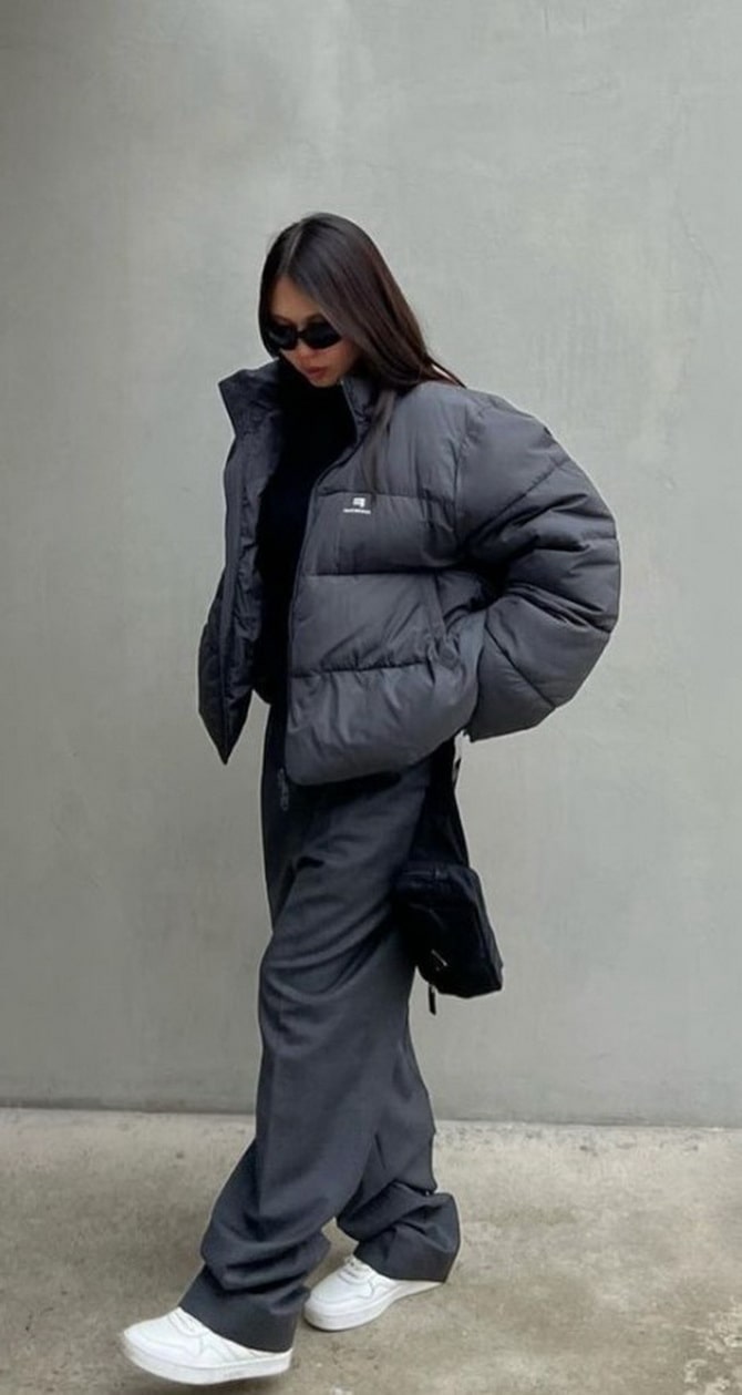 Stylish looks with a down jacket for winter 2024 20