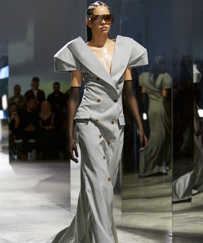 Gray dresses: fashion trend 2024-2025 11