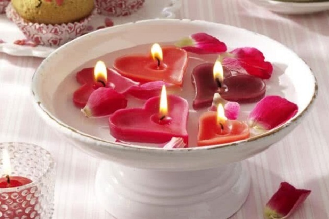 Kerzendekoration zum Valentinstag: Ideen mit Fotos 3