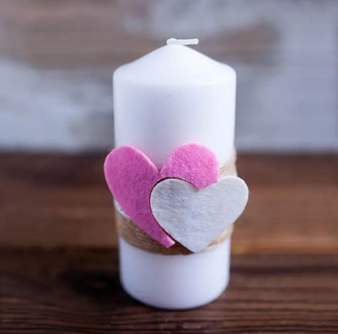 Декор свечей на день Святого Валентина: идеи с фото 4
