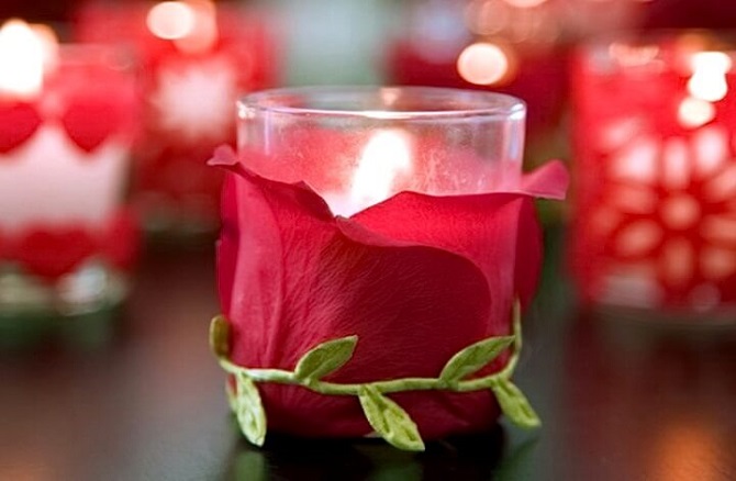 Candle decor for Valentine’s Day: ideas with photos 7