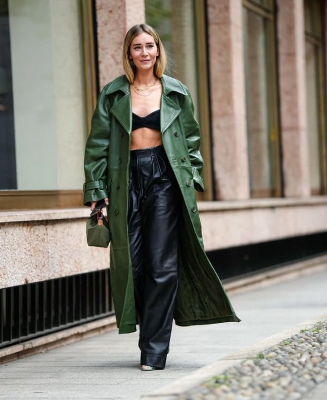 Leder-Trenchcoat – wie man diesen Frühling einen Modetrend trägt 13