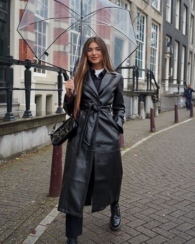 Leder-Trenchcoat – wie man diesen Frühling einen Modetrend trägt 1