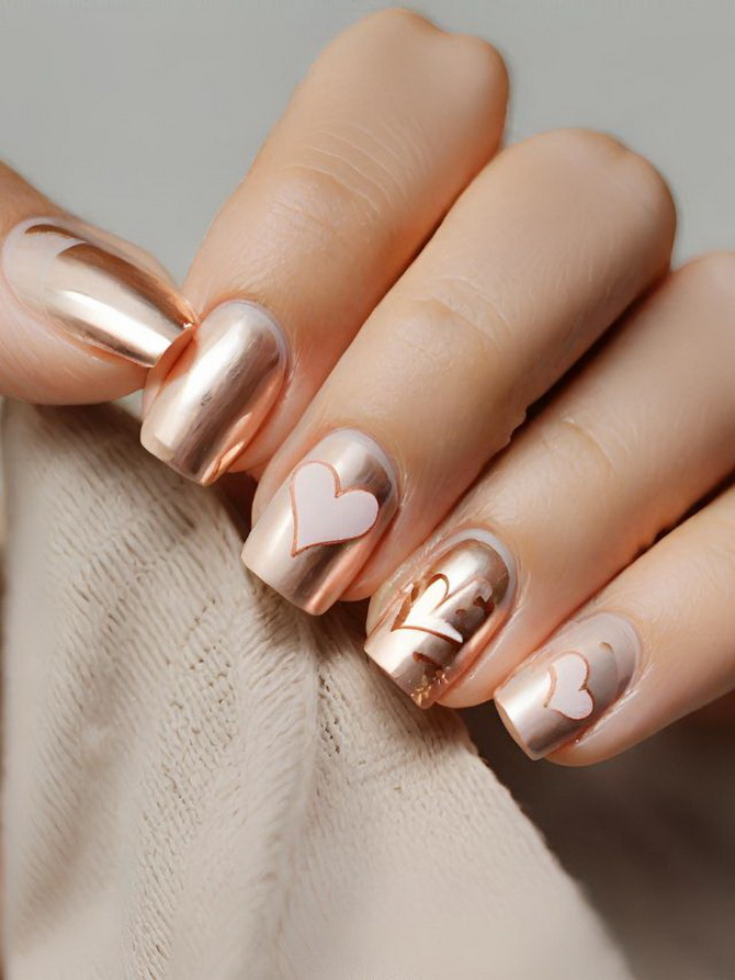 Hearts and cupids: manicure for Valentine’s Day 2024 12
