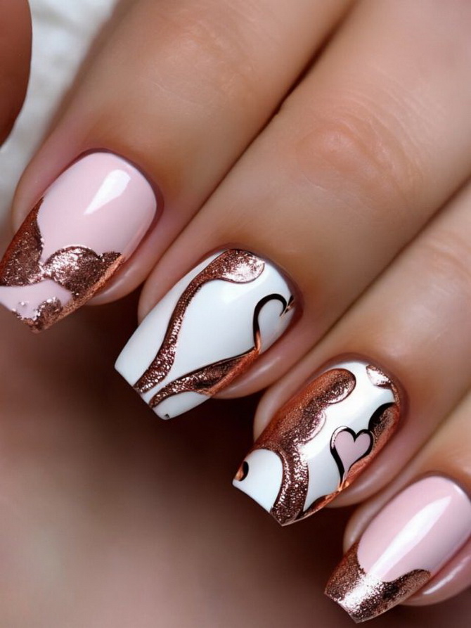 Hearts and cupids: manicure for Valentine’s Day 2024 15