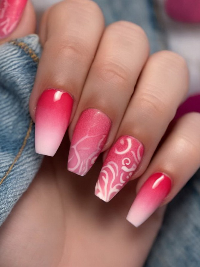 Hearts and cupids: manicure for Valentine’s Day 2024 18