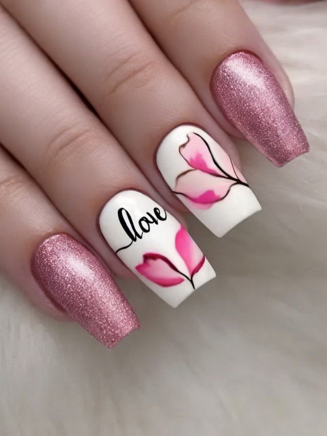 Hearts and cupids: manicure for Valentine’s Day 2024 22