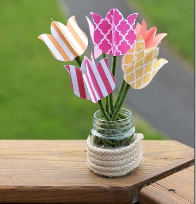 Gift for mom on March 8: DIY paper tulips (+bonus video) 3