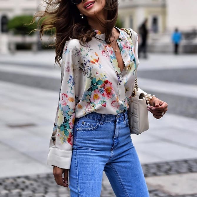 Модные блузки с цветочным принтом – хит весеннего сезона 5