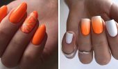 Bright orange manicure: fashionable ideas for stylish nail design