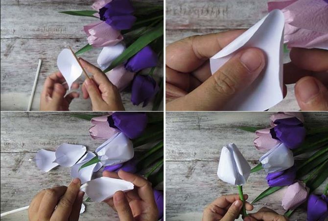 Подарок маме на 8 марта: тюльпаны из бумаги своими руками (+бонус-видео) 2