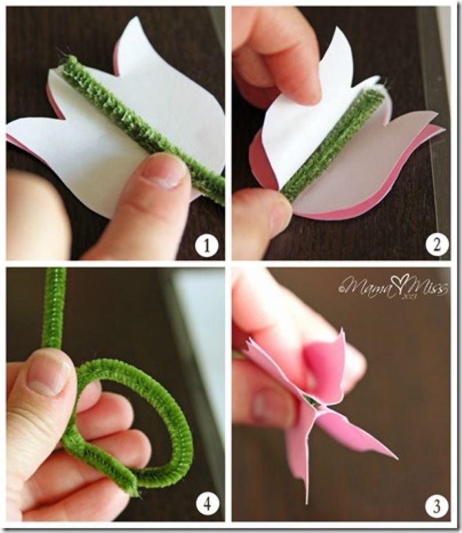 Gift for mom on March 8: DIY paper tulips (+bonus video) 5