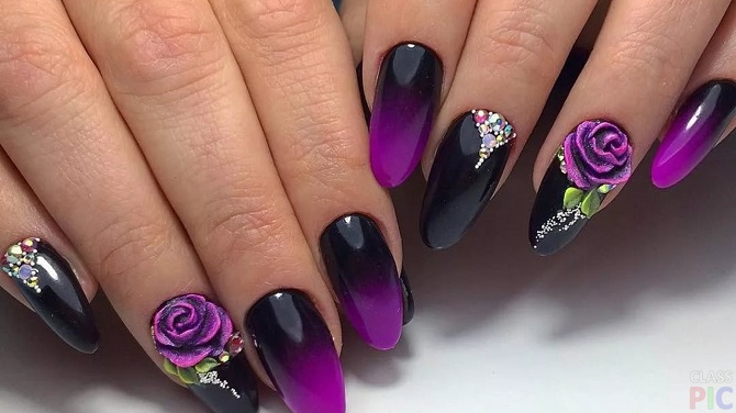 Manicure with roses – fashionable options for delicate nail designs 11