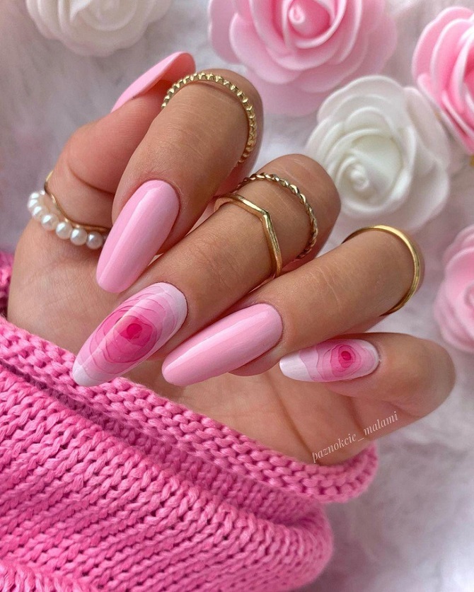 Manicure with roses – fashionable options for delicate nail designs 4