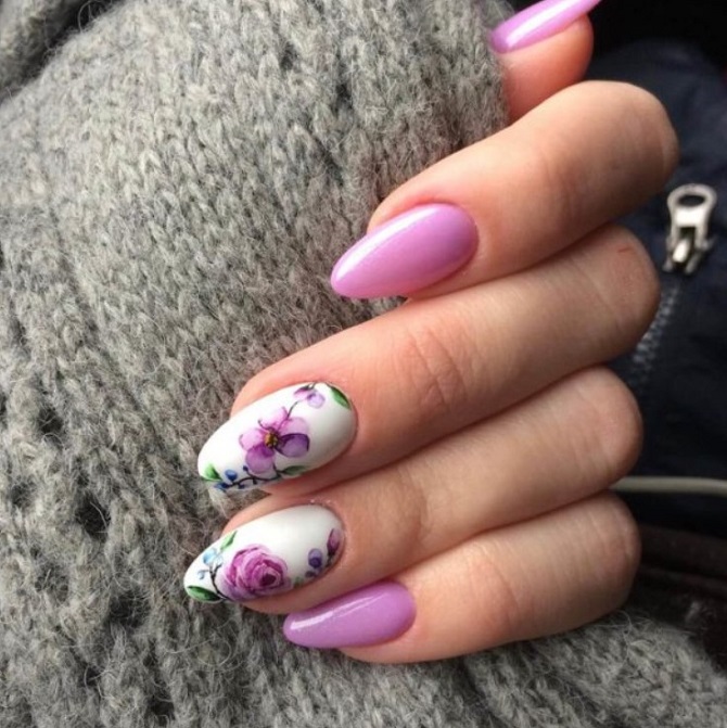 Manicure with roses – fashionable options for delicate nail designs 5