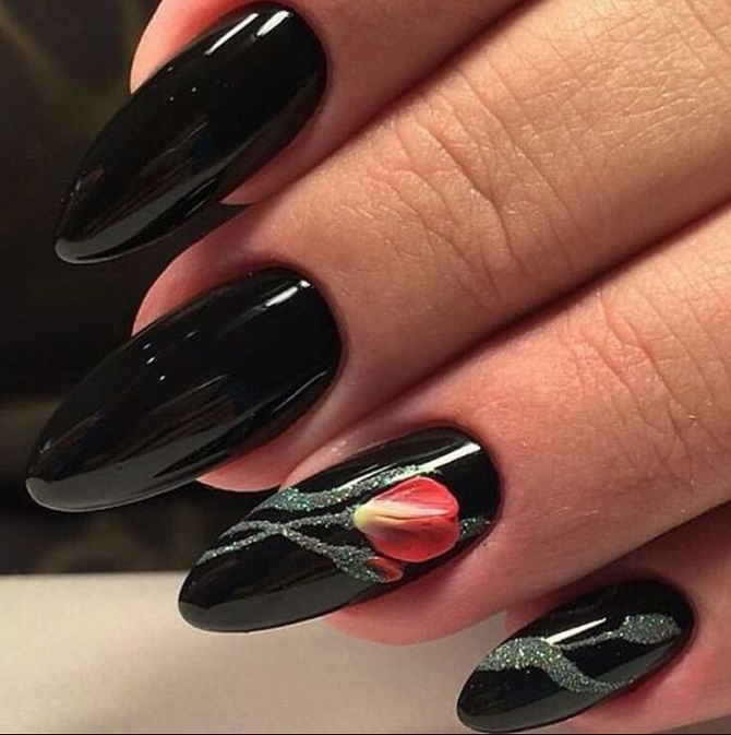 Manicure with tulips on March 8: stylish nail decor ideas 4