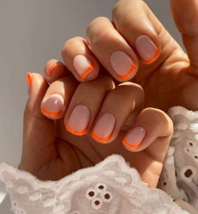 Bright orange manicure: fashionable ideas for stylish nail design 14
