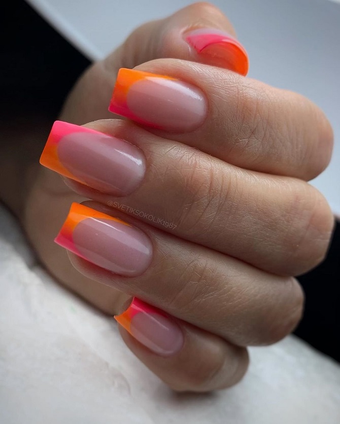Bright orange manicure: fashionable ideas for stylish nail design 15