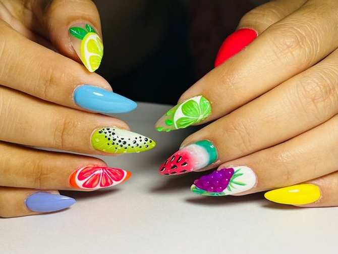 Fruit manicure: a juicy trend on your nails 24