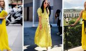 Modische gelbe Kleider Frühling-Sommer 2024: stilvolle Modelle