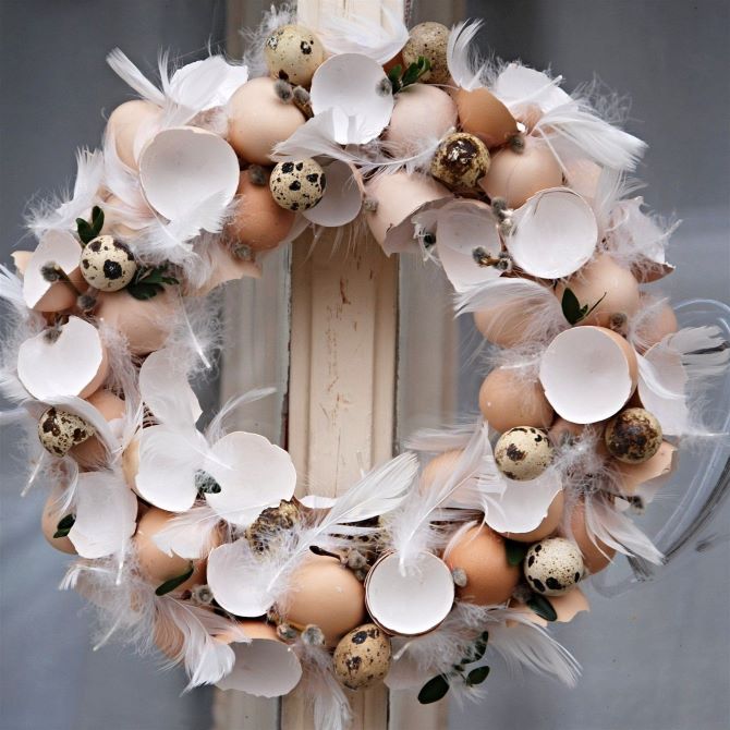 Crafts made from eggshells – compositions for interior decoration 12