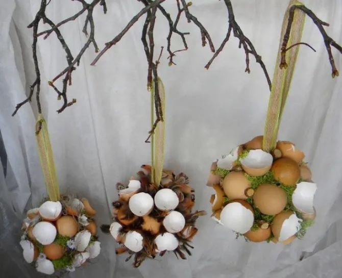 Crafts made from eggshells – compositions for interior decoration 15