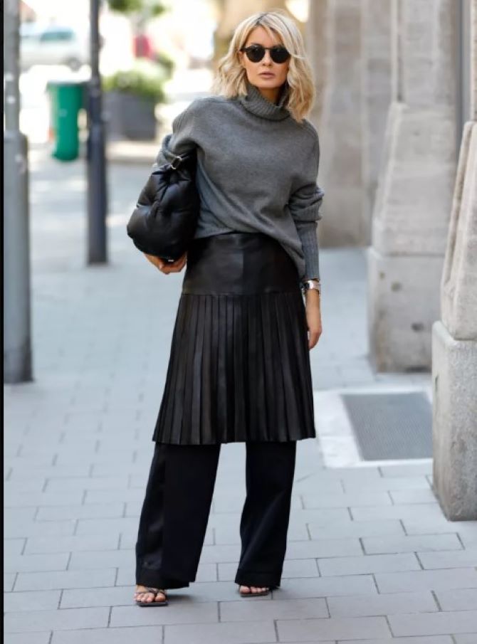 3 fashionable ways to wear pants with a skirt 2