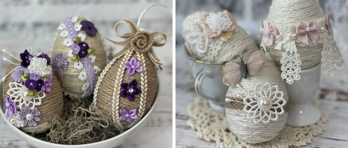 Easter eggs made from twine – master class (+bonus video)
