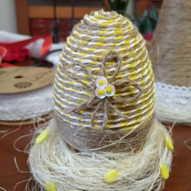 Easter eggs made from twine – master class (+bonus video) 8