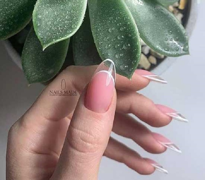 Transparent French: fashionable ideas for original French manicure 11