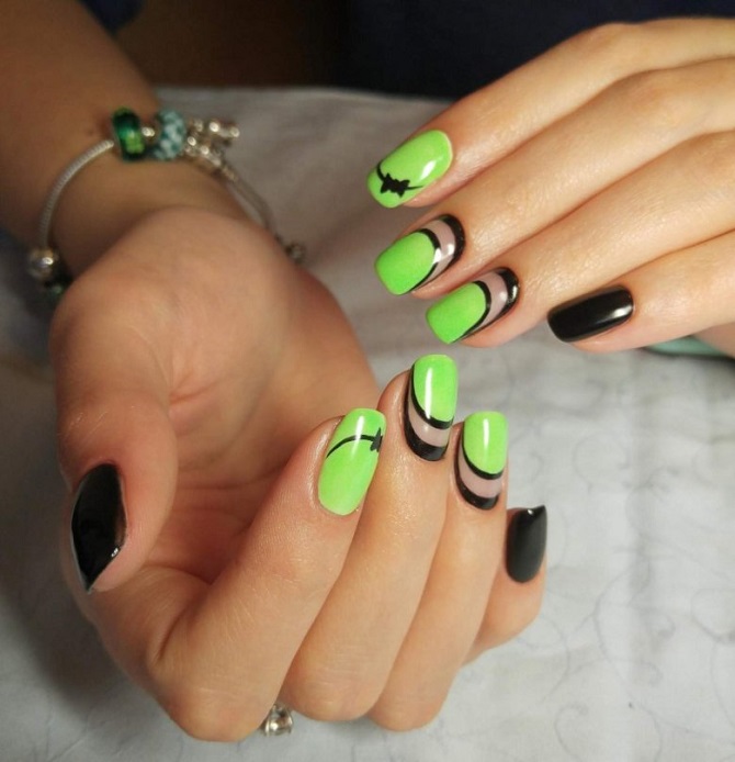 Light green manicure: fashionable ideas for spring 11