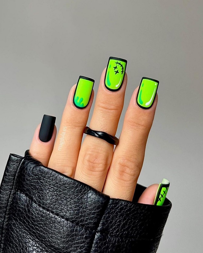 Light green manicure: fashionable ideas for spring 12