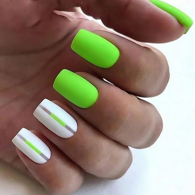 Light green manicure: fashionable ideas for spring 13