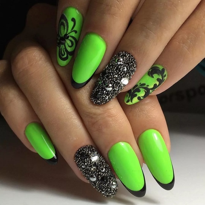 Light green manicure: fashionable ideas for spring 3