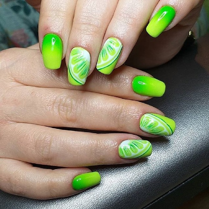 Light green manicure: fashionable ideas for spring 6