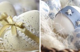 Декор великодніх яєць за допомогою стрічок: красиві ідеї з фото