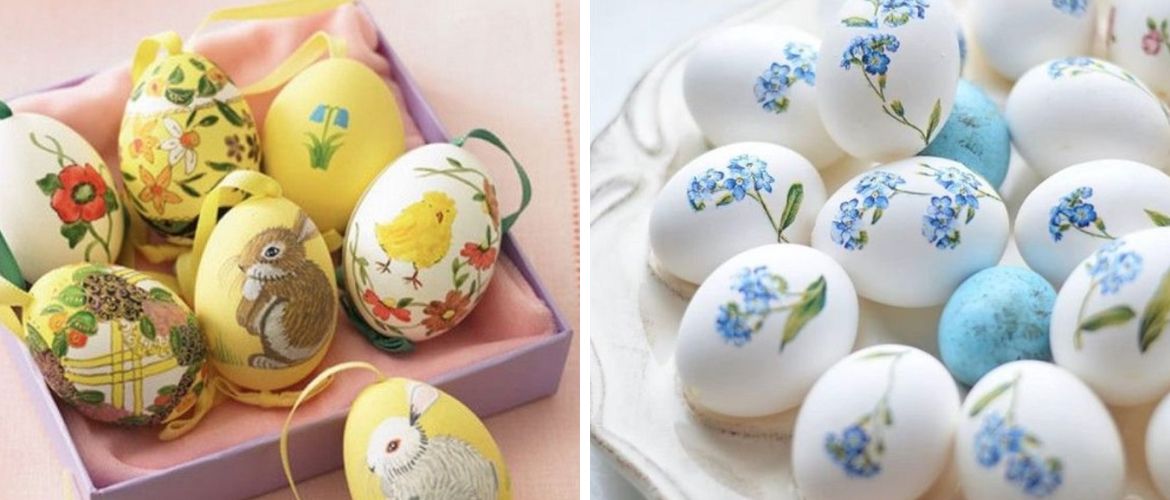Как украсить пасхальные яйца с помощью салфетки: оригинальные идеи с фото