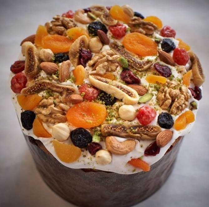 How to decorate Easter cake with dried fruits: ideas with photos 8
